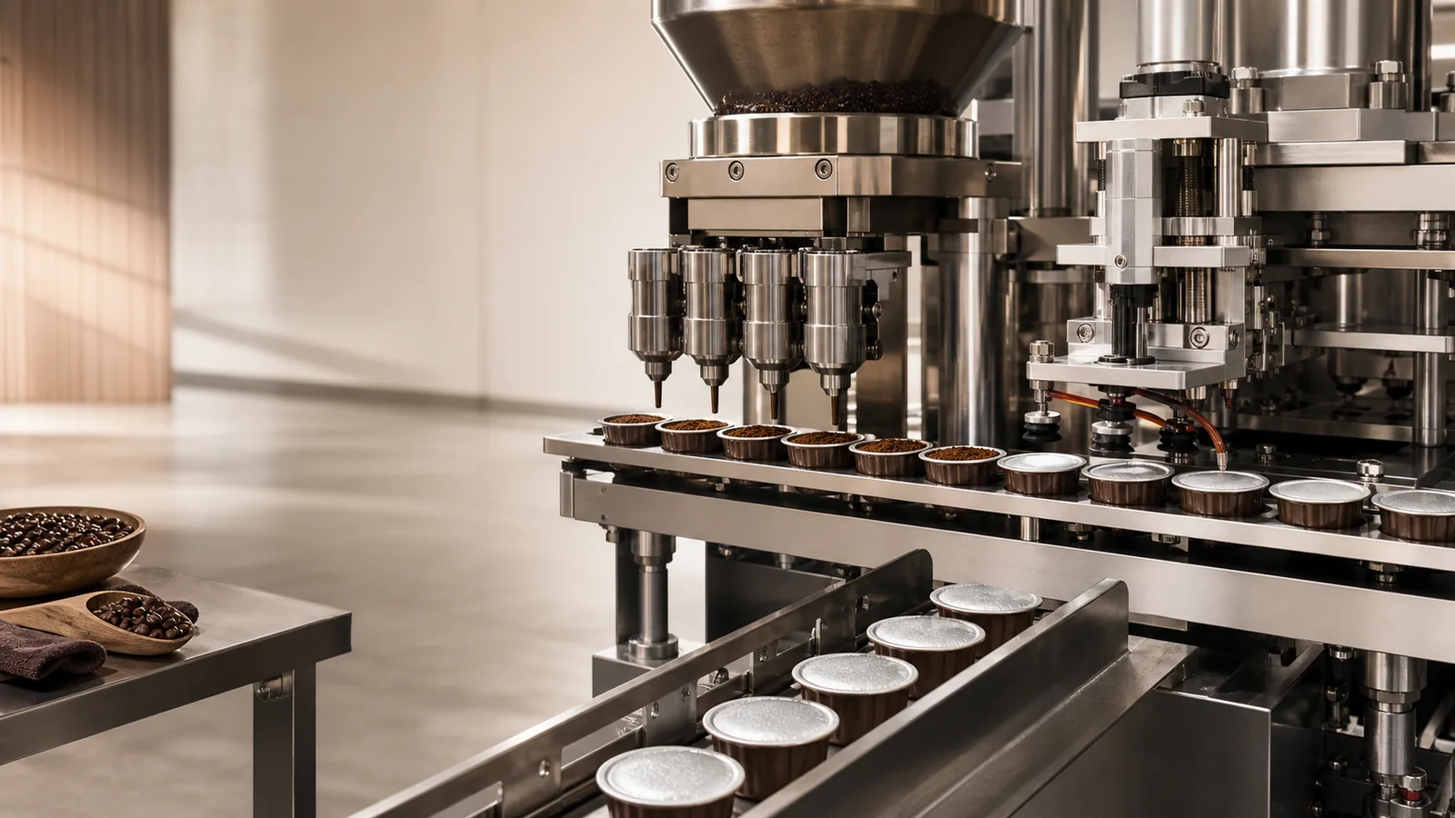 How to choose coffee powder cup filling, film sealing, and date coding? First consider cup type, powder condition, and sealing method.