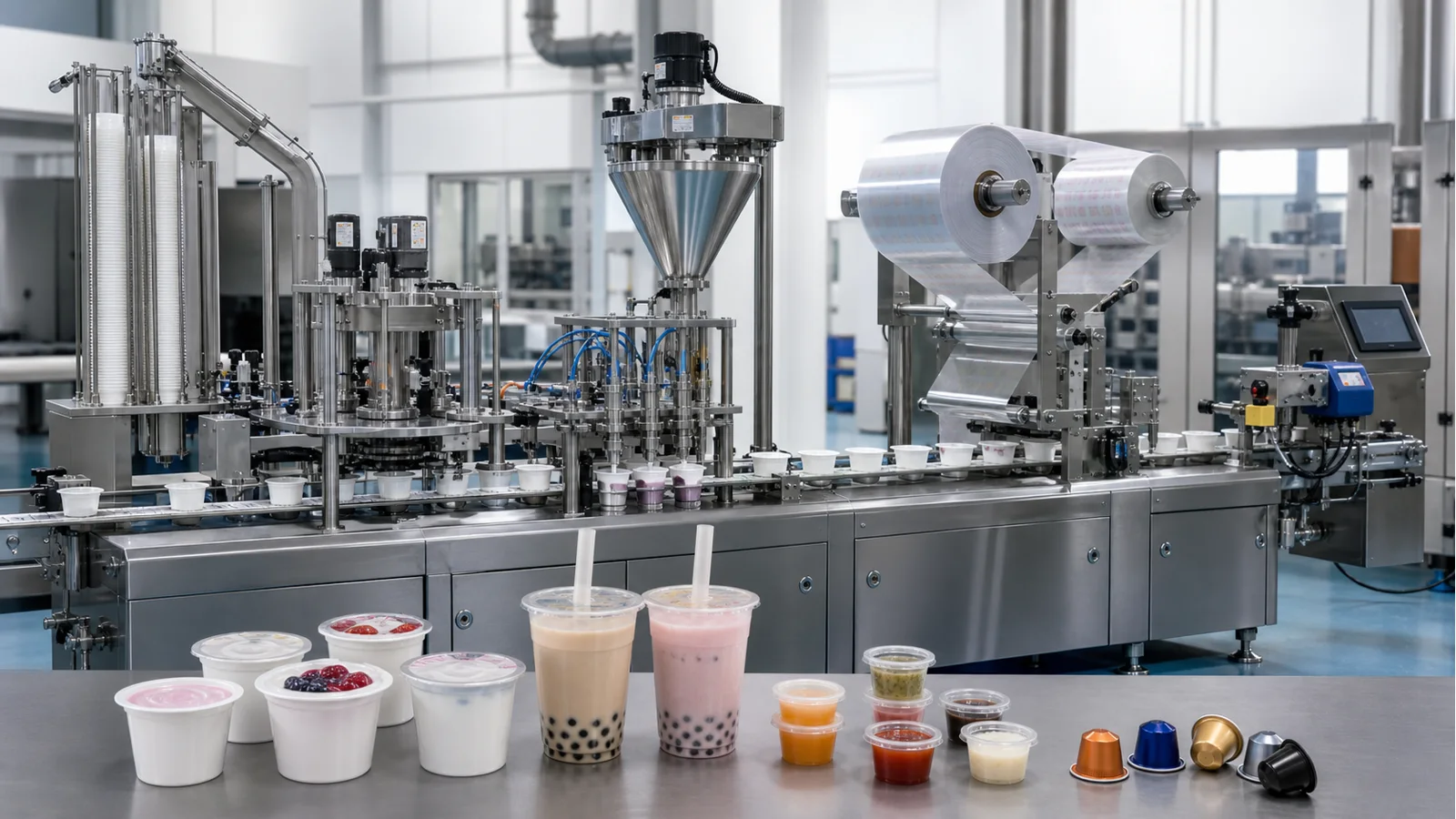 How to Choose Milk Tea Cups Filling and Sealing, Coding and Conveyor Line? Start With Cup Type, Film Material, Output and On-site Space