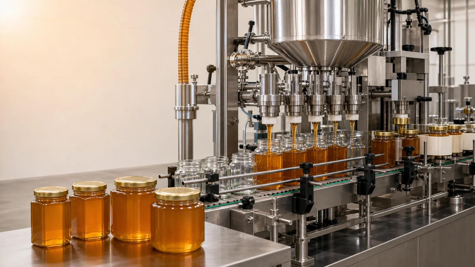 Honey Bottle Filling, Capping and Sealing Solution