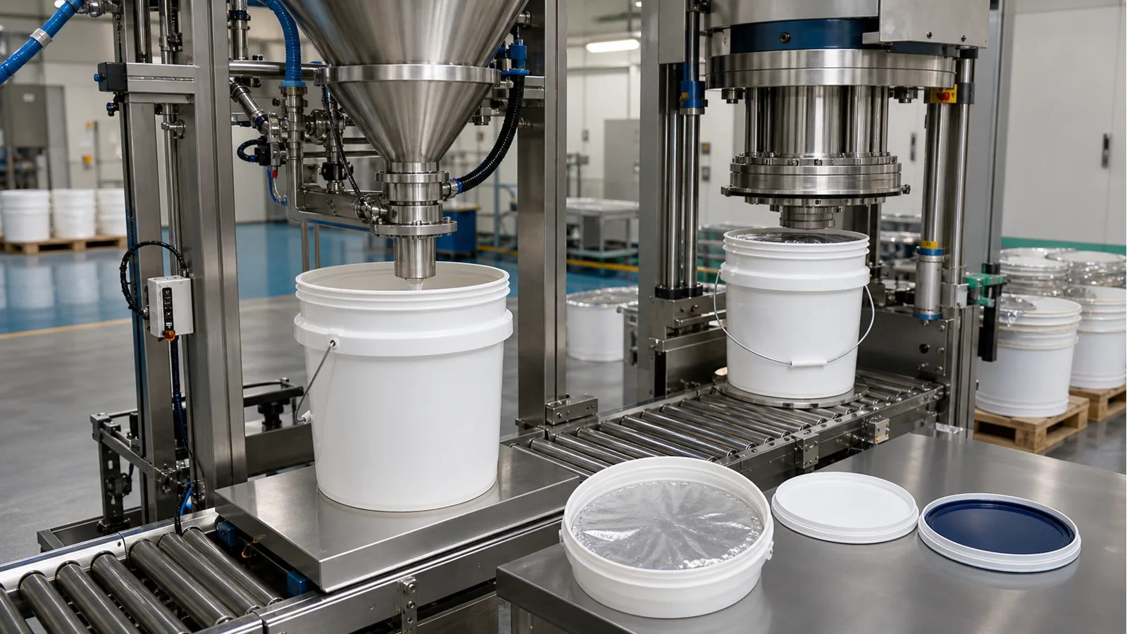 How to choose filling and sealing equipment for food pails, oil pails, and large-mouth pails? Start with pail capacity, pail-mouth structure, and material condition.