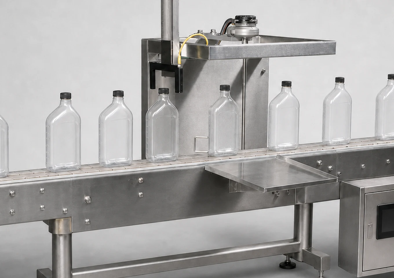 Bottle Cap Missing and Skew Detection Machine — Core working area — AI structure illustration