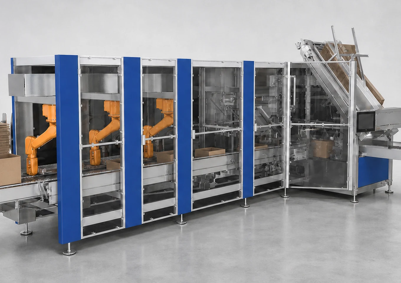 ロボットケースパッカー — 中核作業エリア — AI構造イメージ