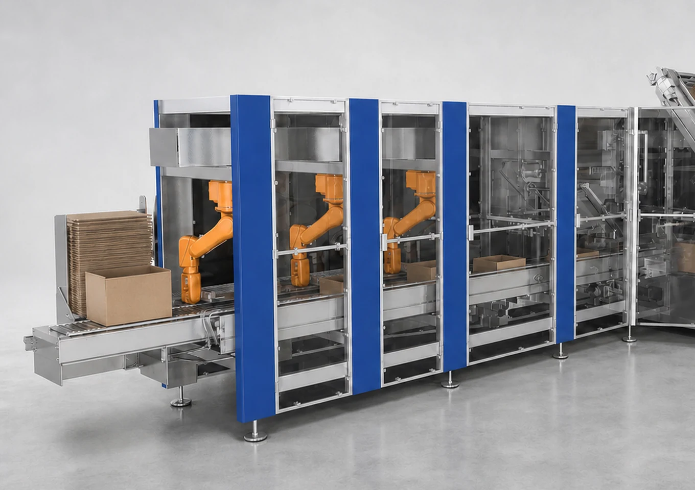 ロボットケースパッカー — 供給・投入エリア — AI構造イメージ