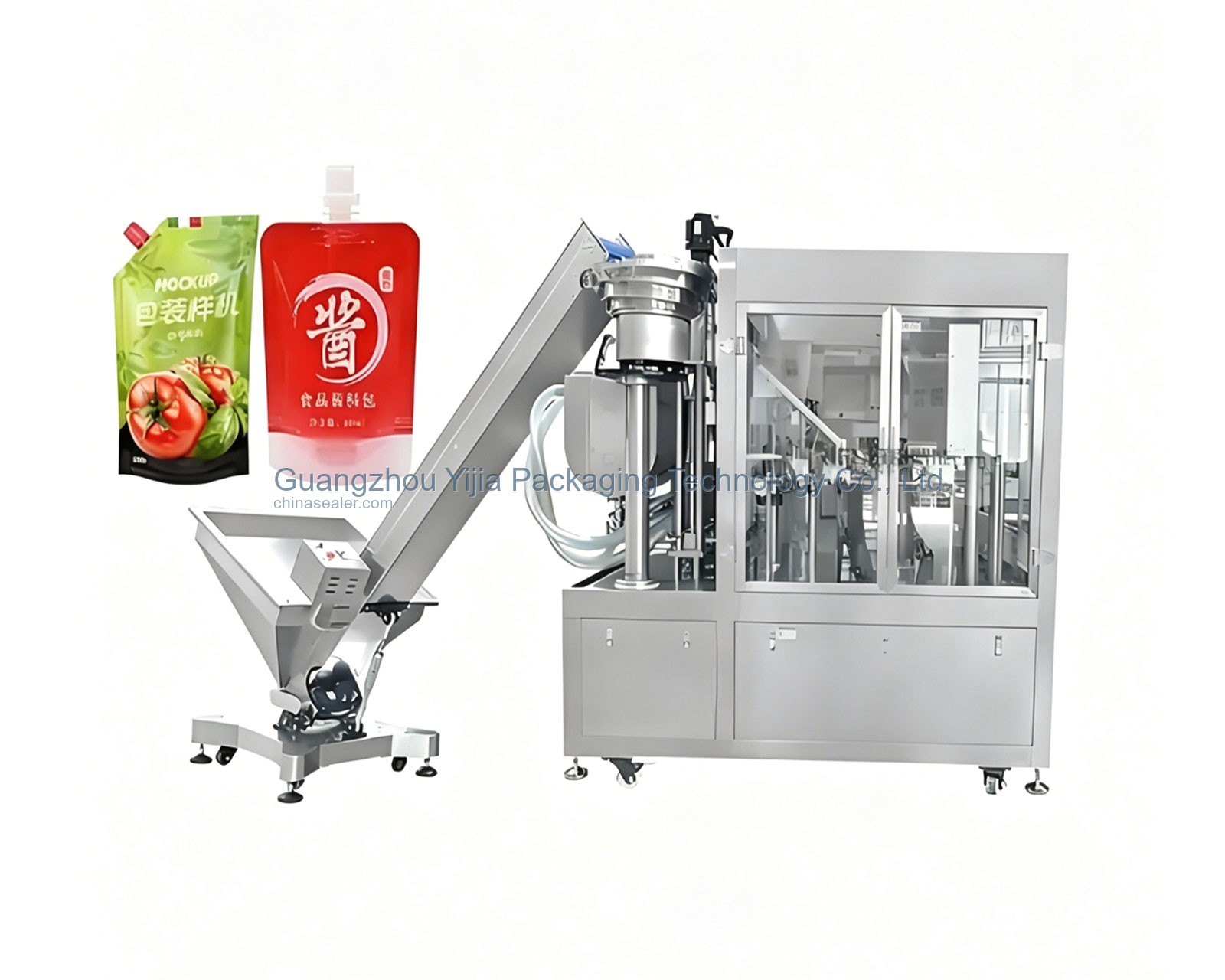 Spout Pouch Filling and Capping Machine